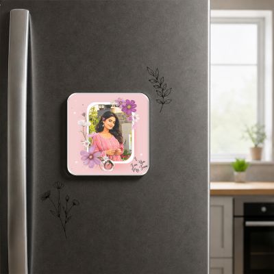 Personalized Musical Fridge Magnet Rechargeable Speaker with On/Off Button  Birthday Gift for Girlfriend, Daughter, Sister & Bestie  Memorable Gift Frame